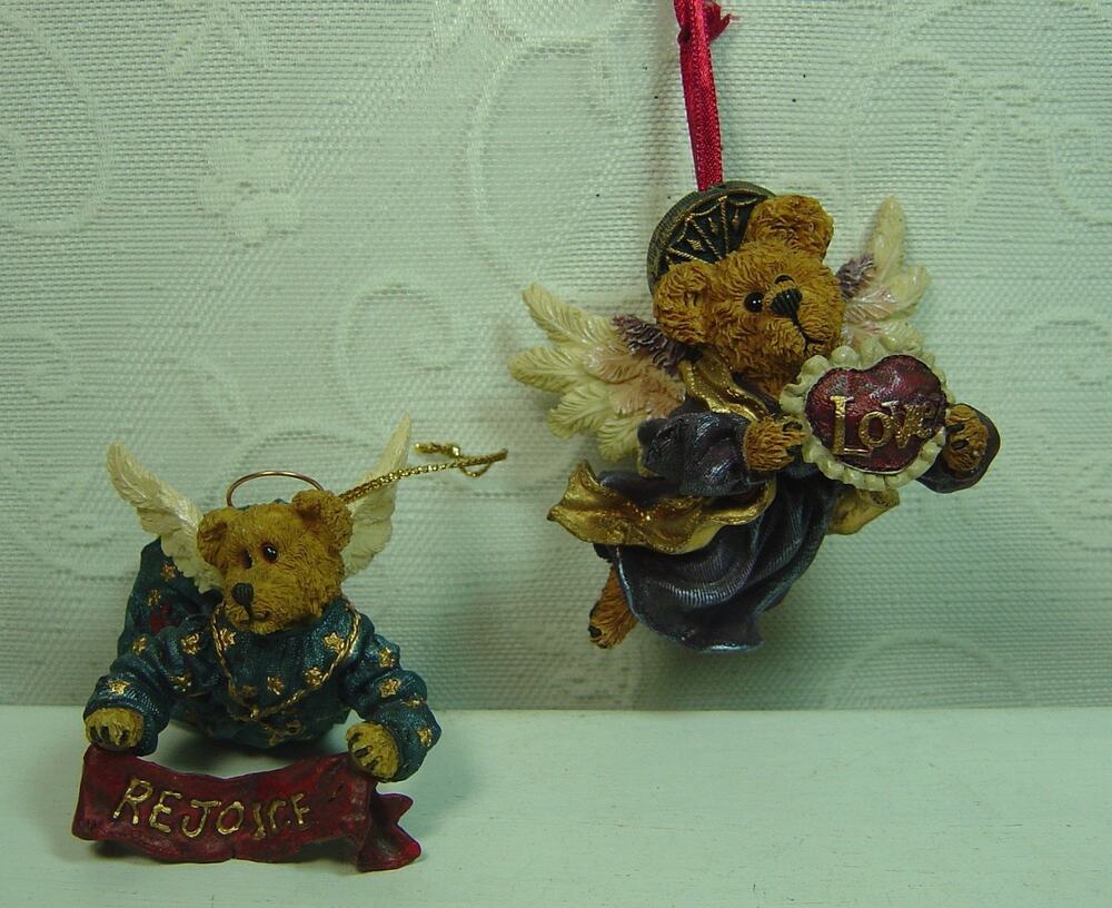 2 BOYD'S BEARS ORNAMENTS-LOVE & REJOICE ANGELS--NO BOXES